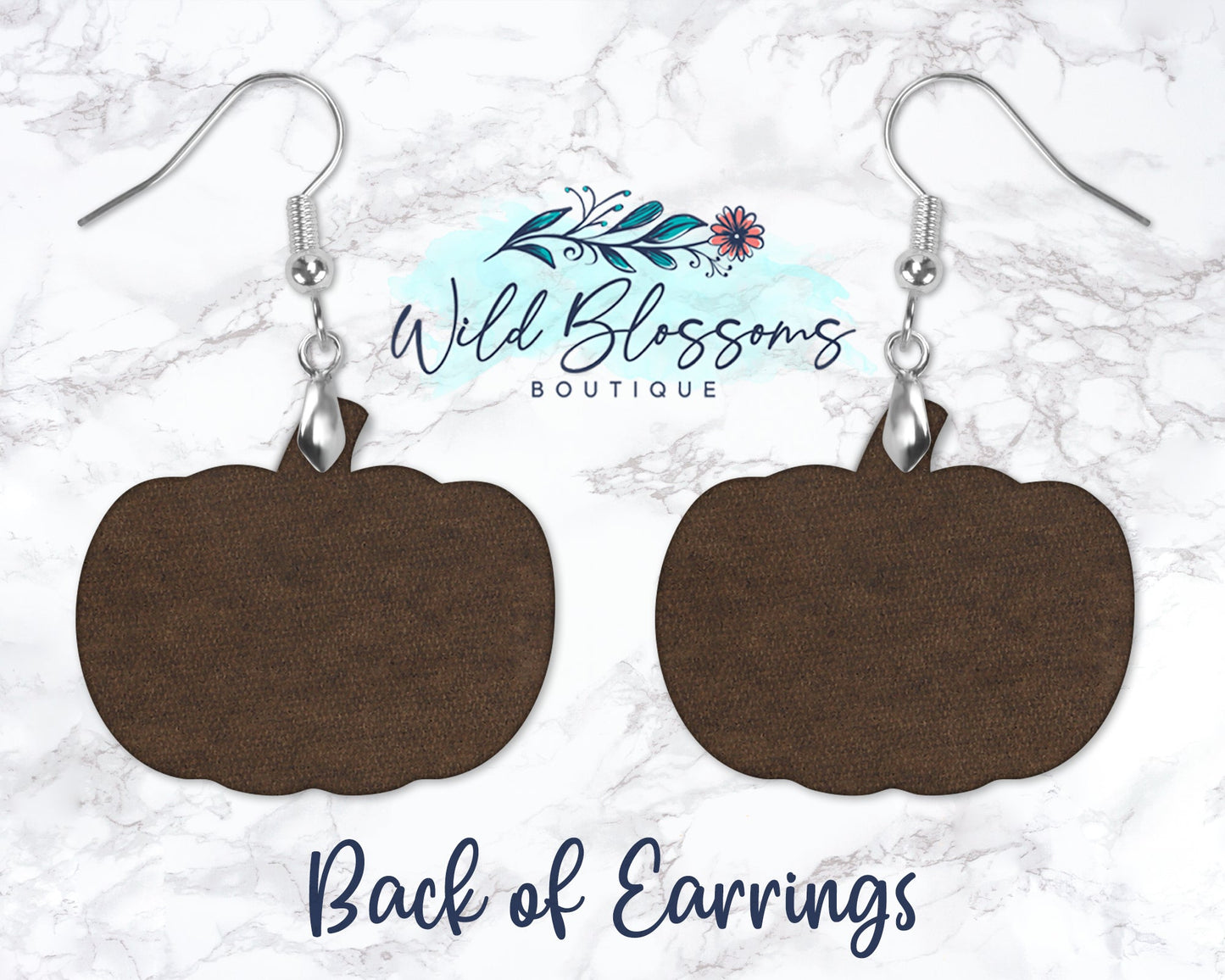 Painted Polka Dot Pumpkin Drop Earrings