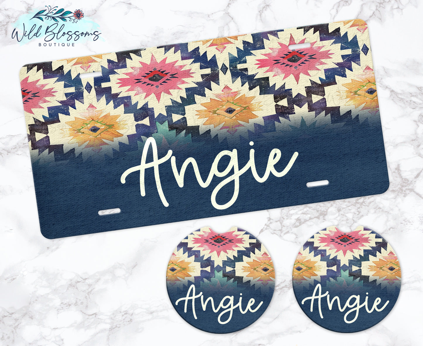 Boho Southwestern Personalized License Plate
