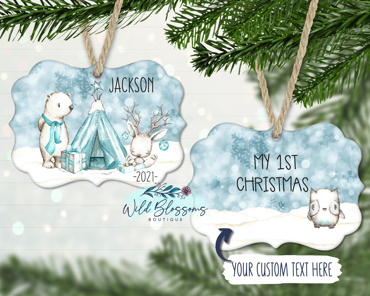 Polar Bear and Teepee Ornament
