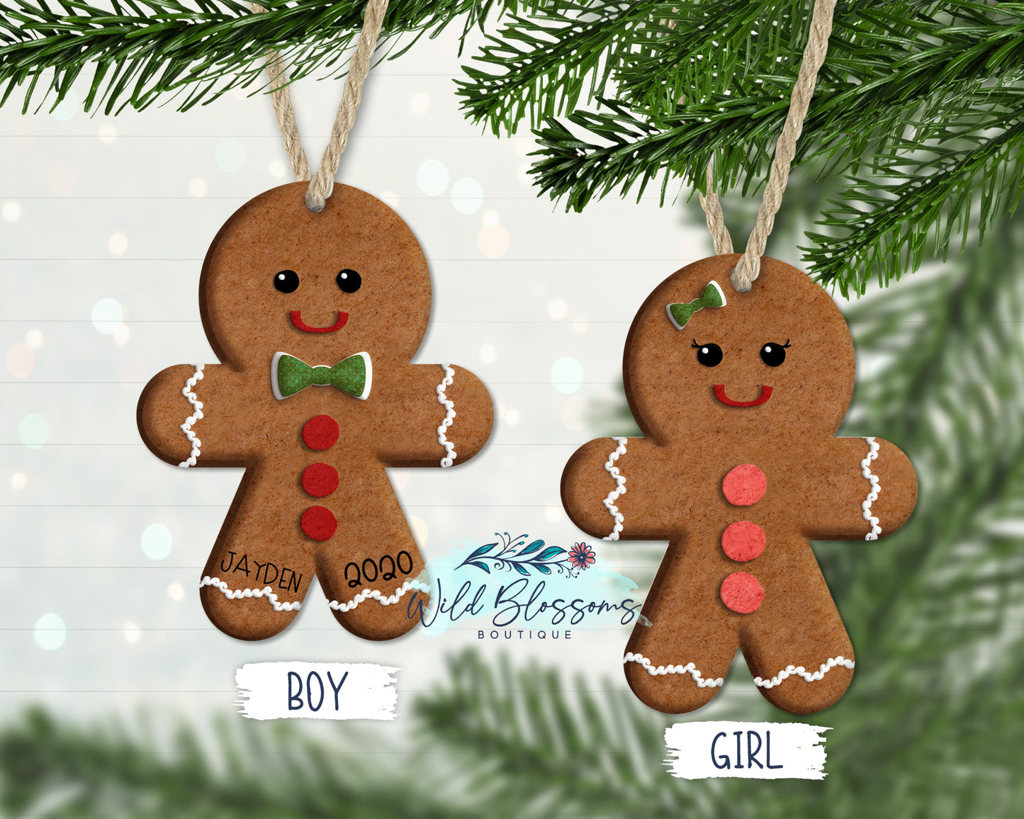Boy or Girl Gingerbread Personalized Ornament