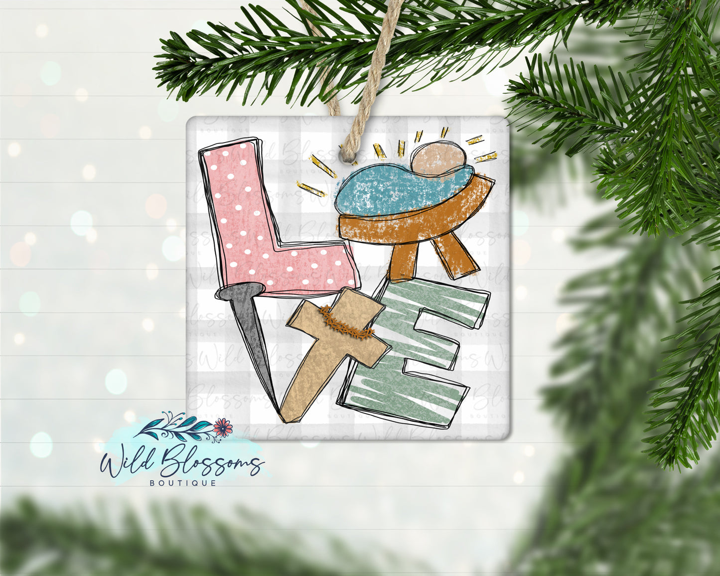 Love Manger Scene Ornament