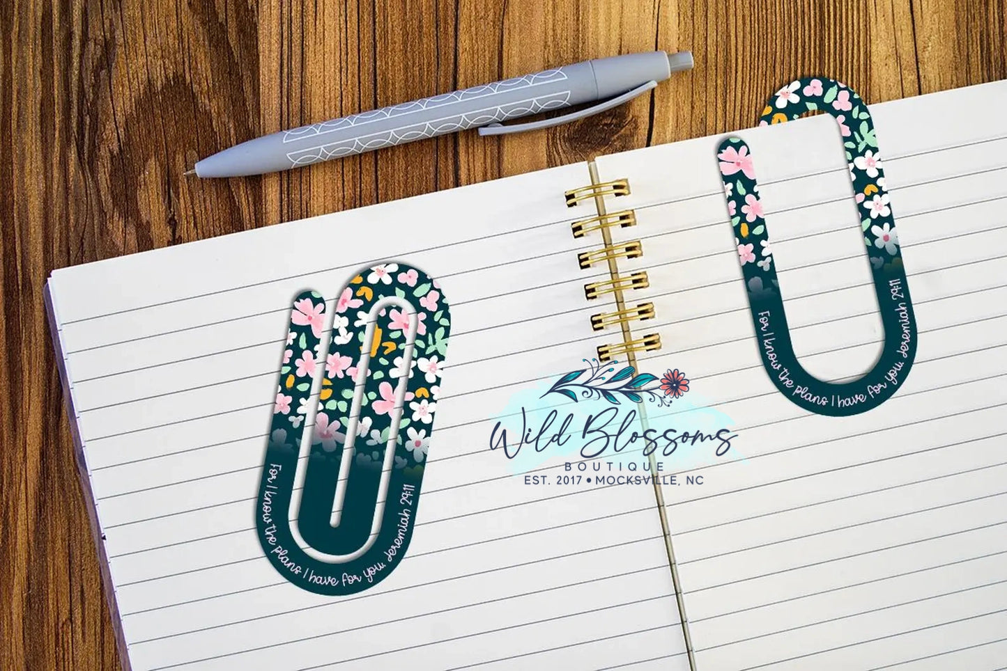 Vintage Floral Scripture Paper Clip Bookmarks - 5 Designs to Choose From