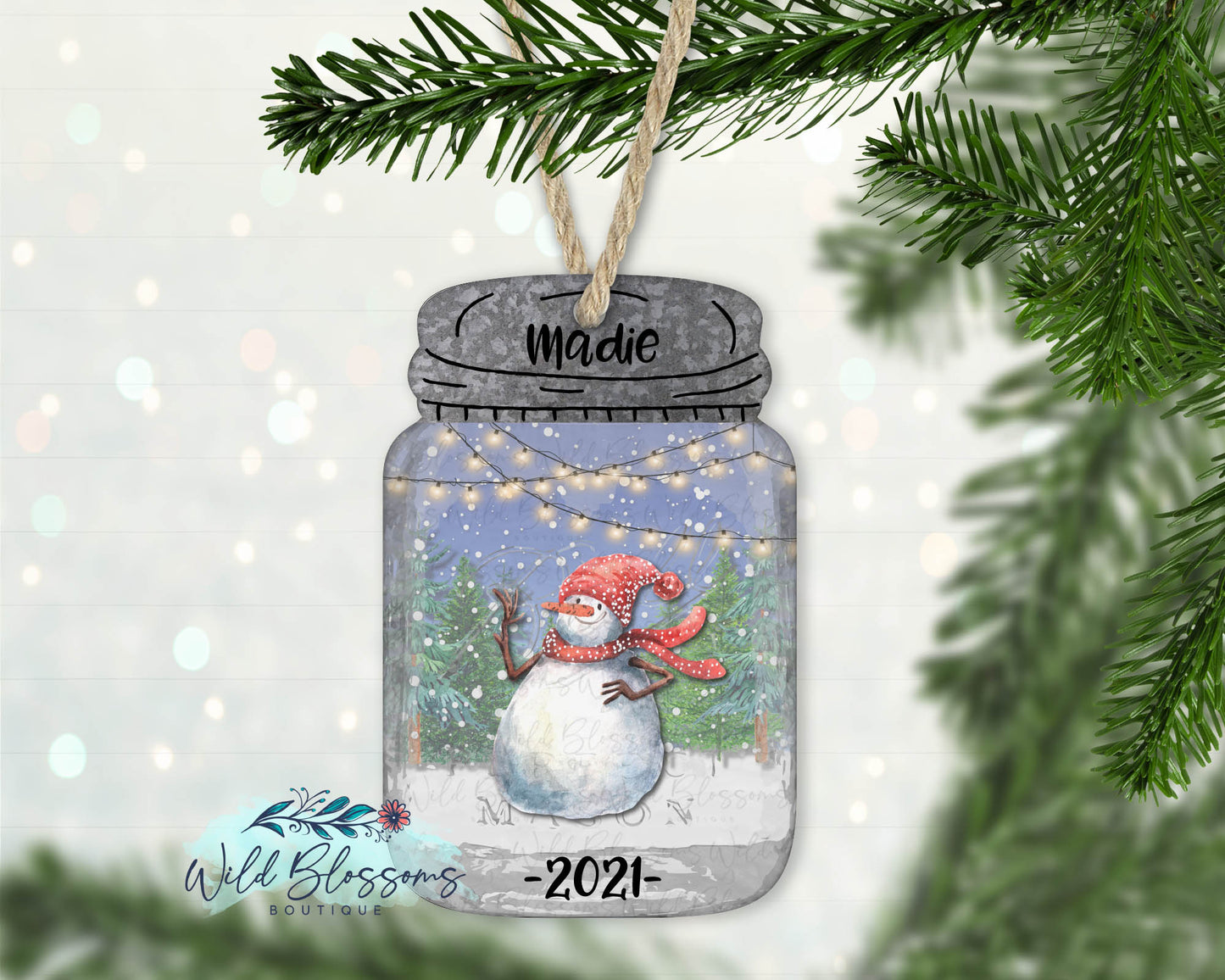 Winter Snowman Mason Jar Ornament