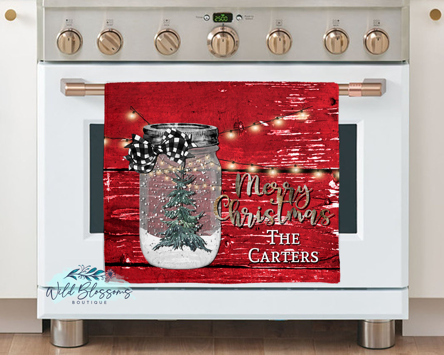 Red Barnwood Mason Jar Christmas Glass Cutting Board