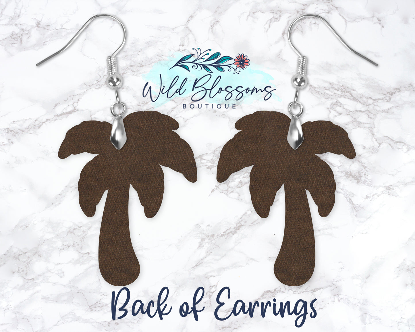 Sand And Seashell Palm Tree Drop Earrings