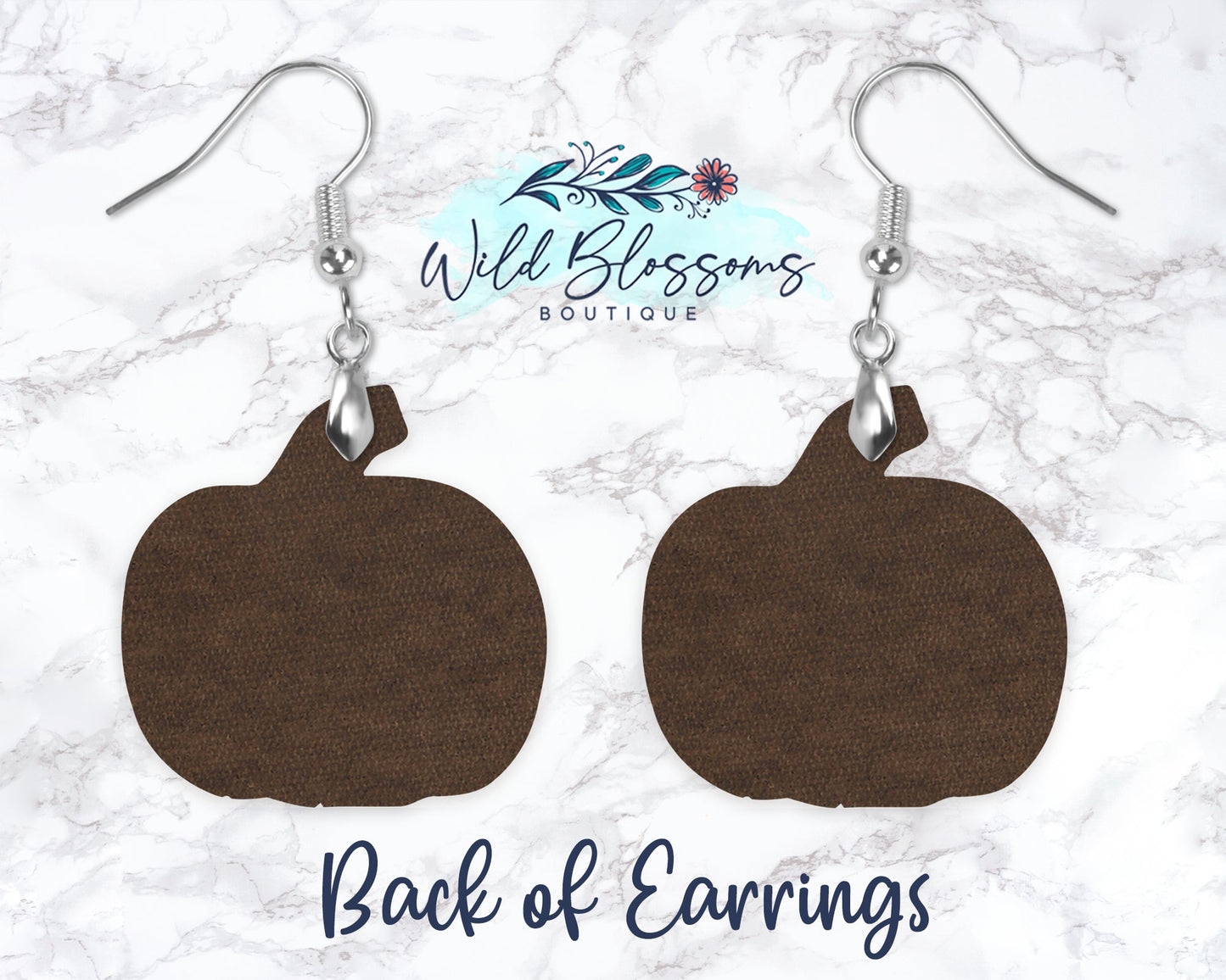 White Leopard Print Fall Pumpkin Drop Earrings