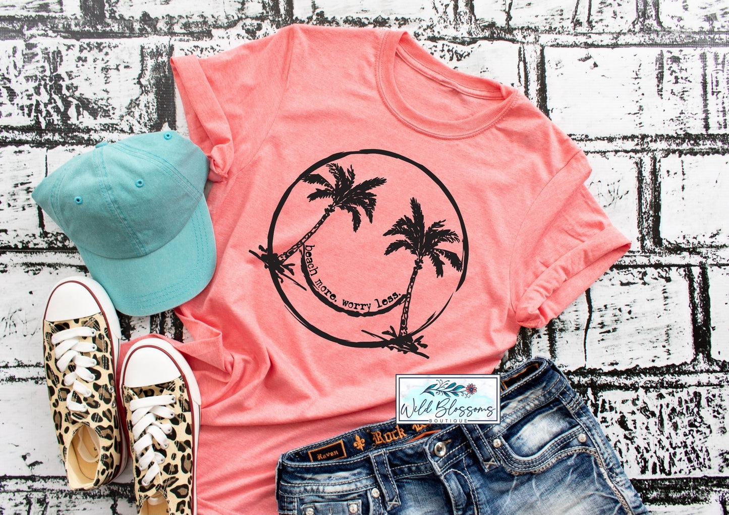 Beach More Worry Less Graphic Tee