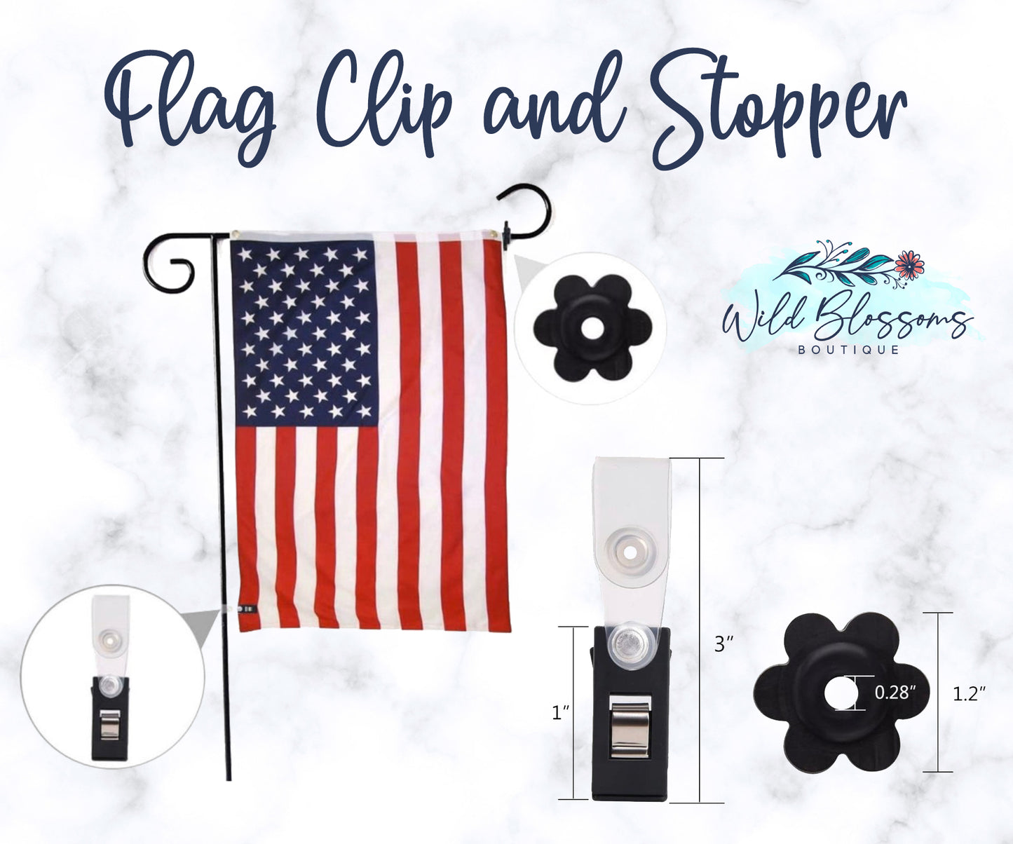 Black and White Striped Purple Floral Personalized Garden Flag