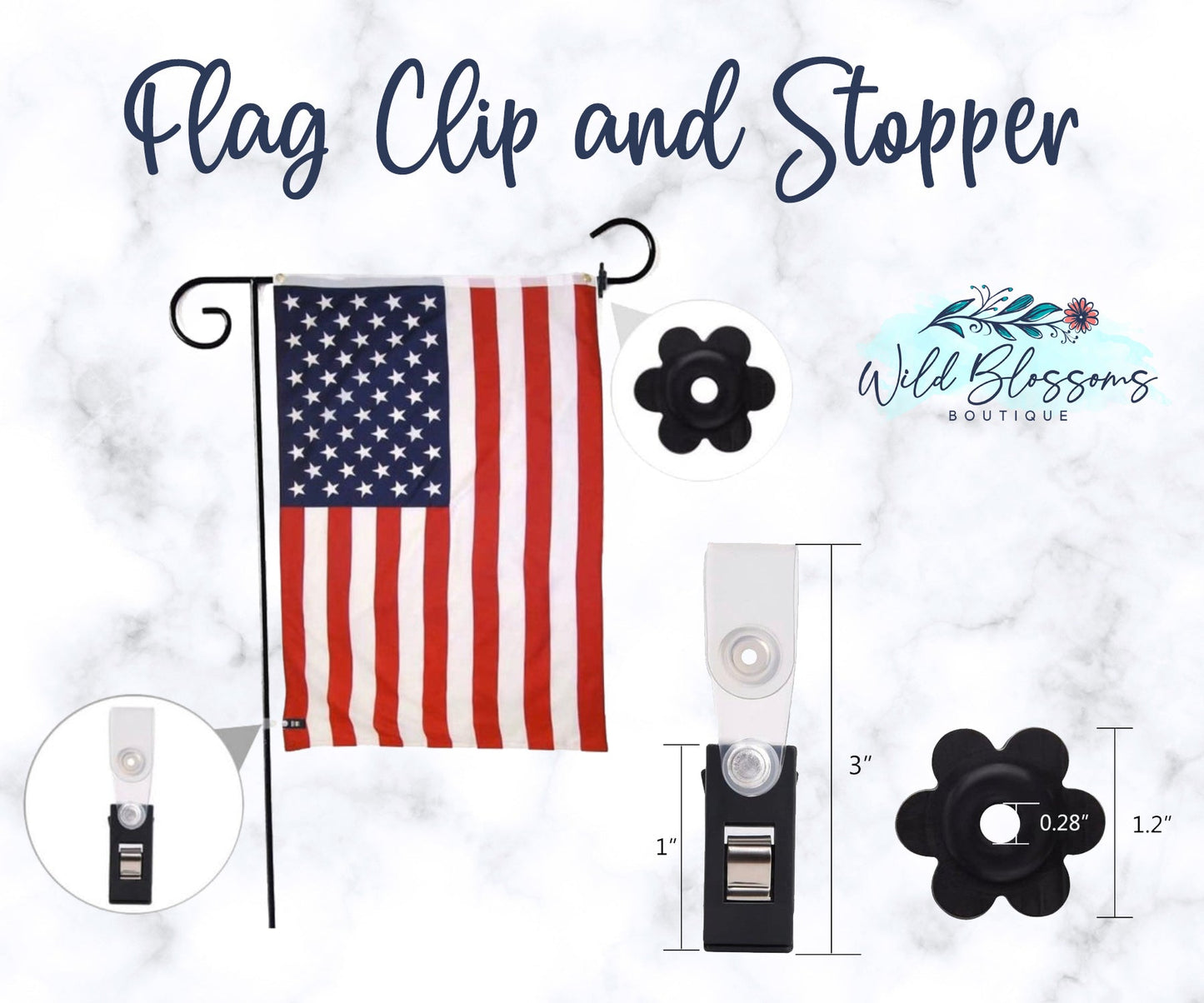 Navy Blue Striped Floral Pumpkin Hello Fall Garden Flag