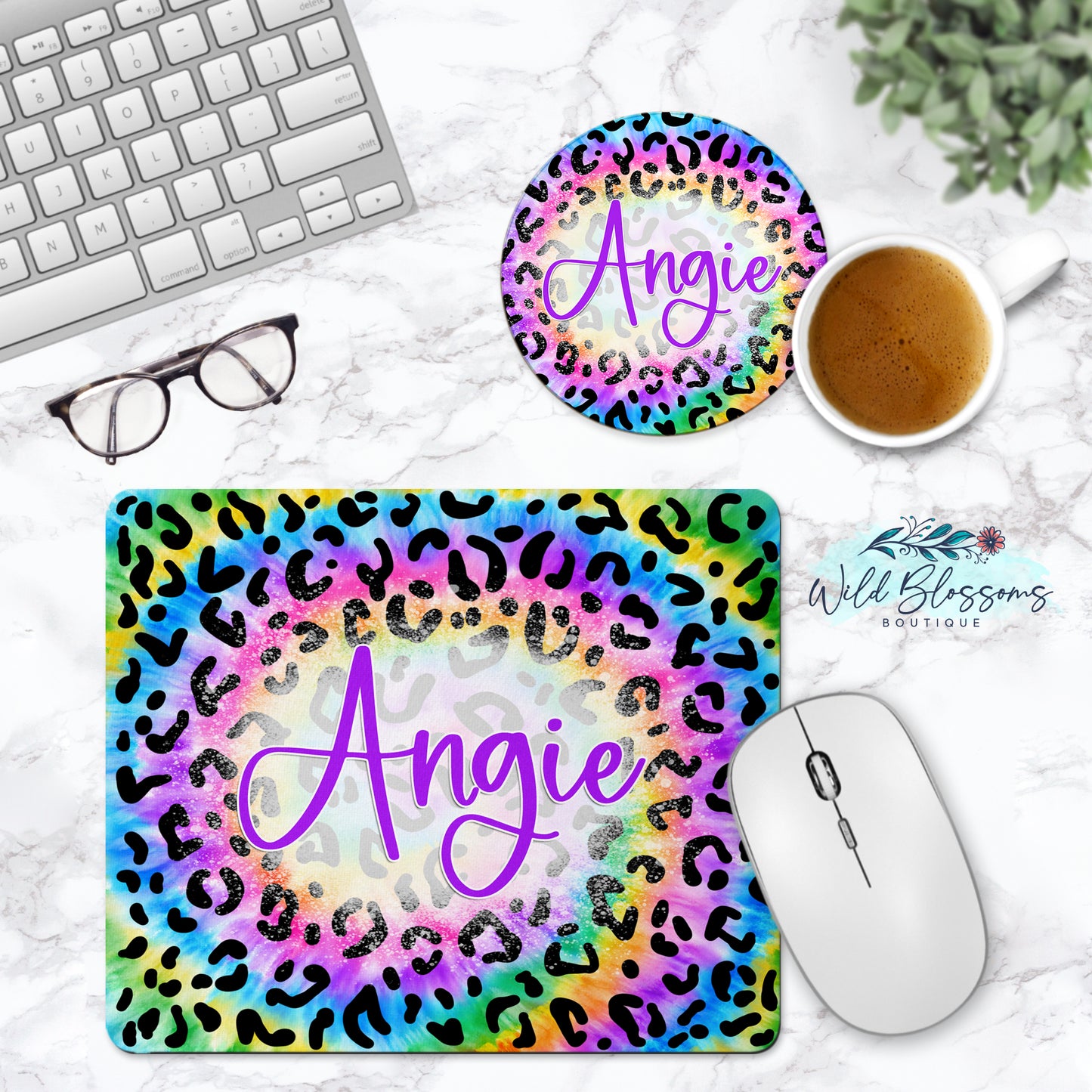 Tie Dye Leopard Print Phone Stand