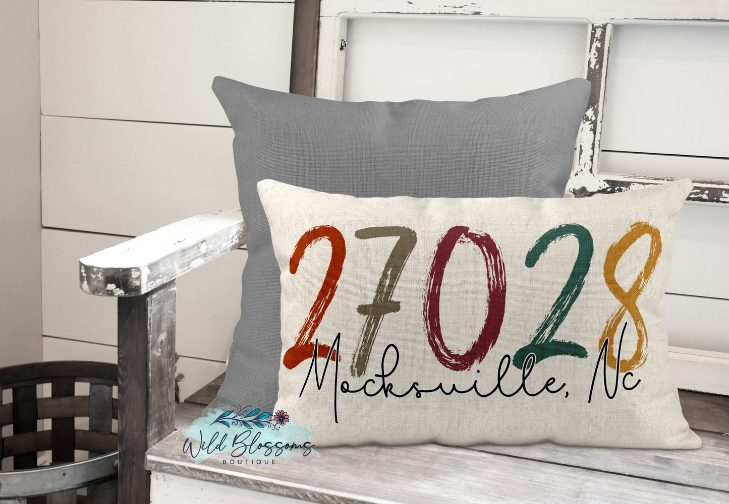 Mocksville North Carolina Zip Code Lumbar Pillow