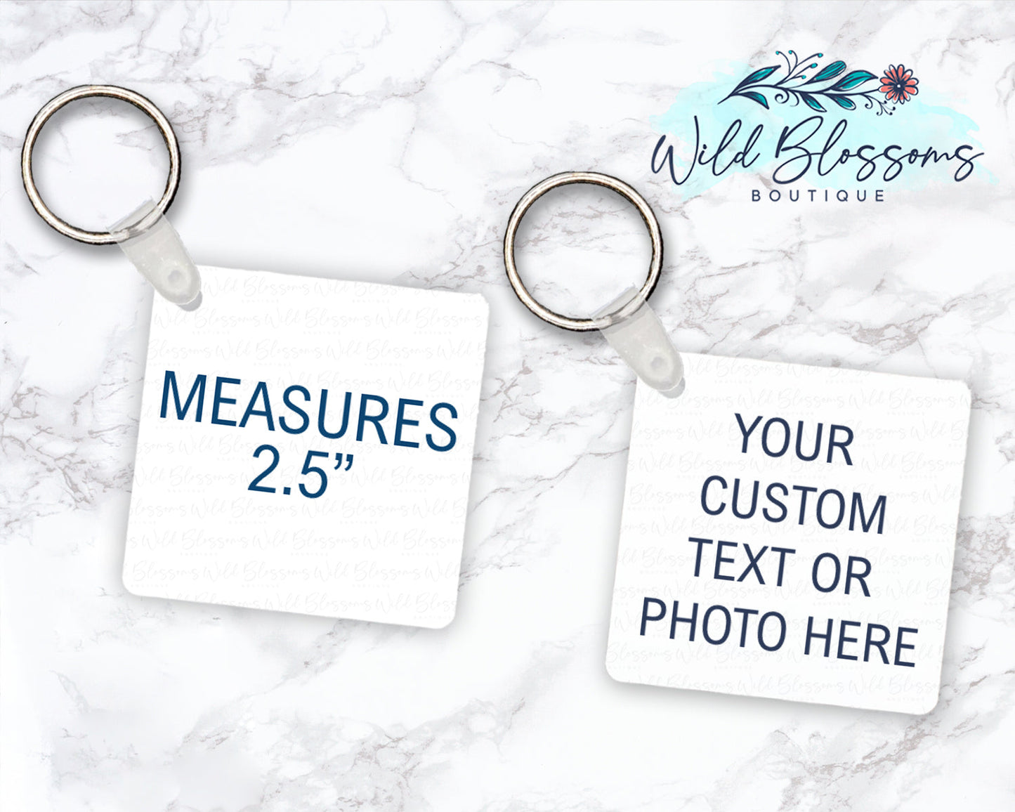 Beach Scene Personalized Round or Square Double Sided Keychain