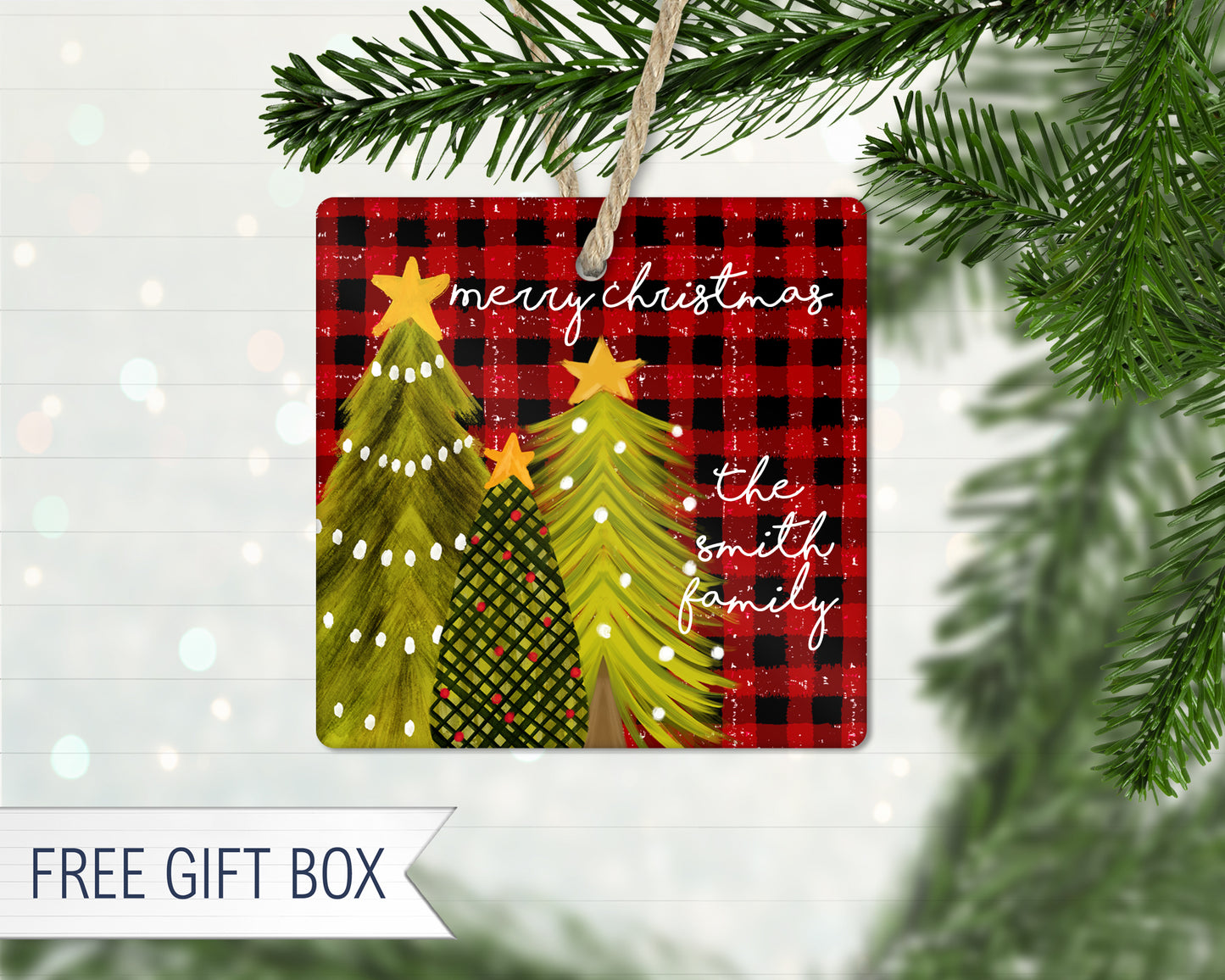 Red Buffalo Plaid Christmas Trees Sign