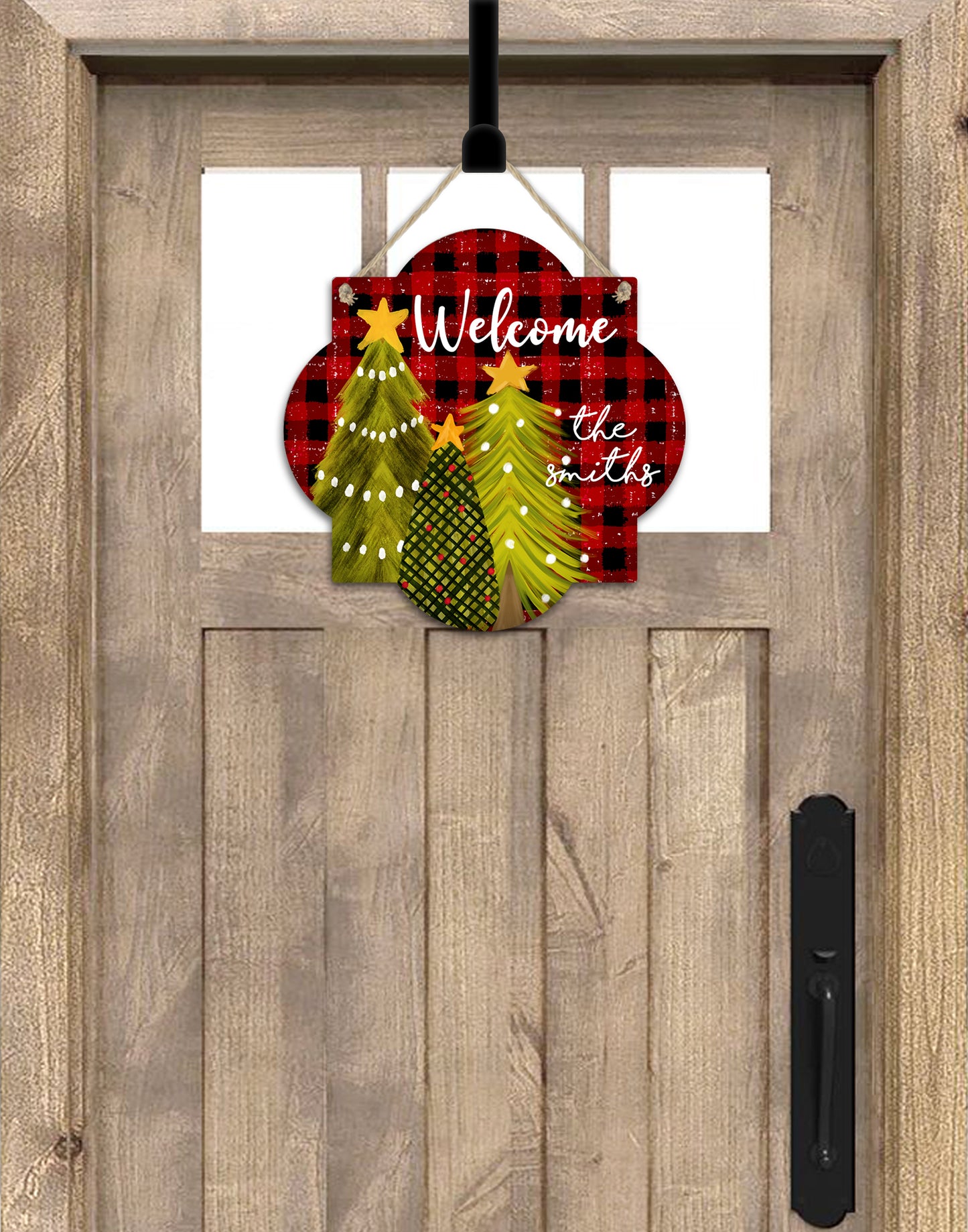 Red Buffalo Plaid Christmas Trees Ornament