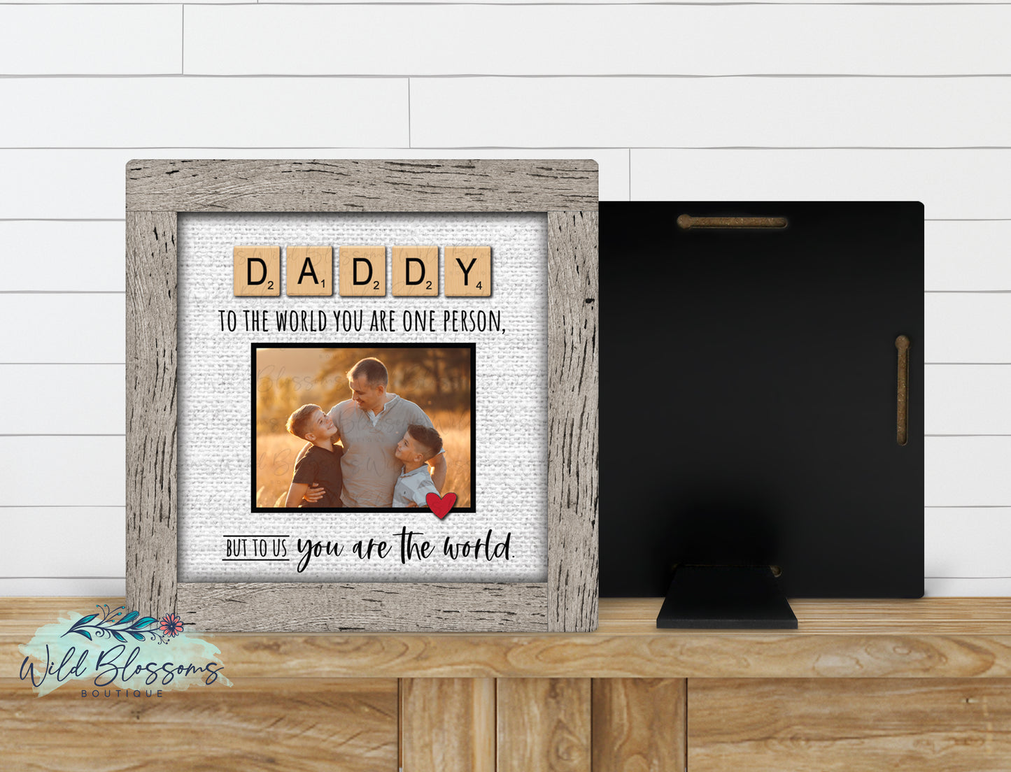 Daddy Scrabble Tile Photo Picture Frame