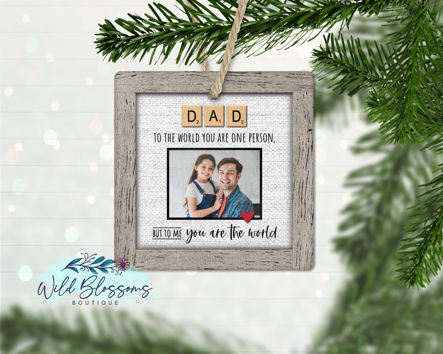 Dad | Daddy Scrabble Tile Photo Ornament