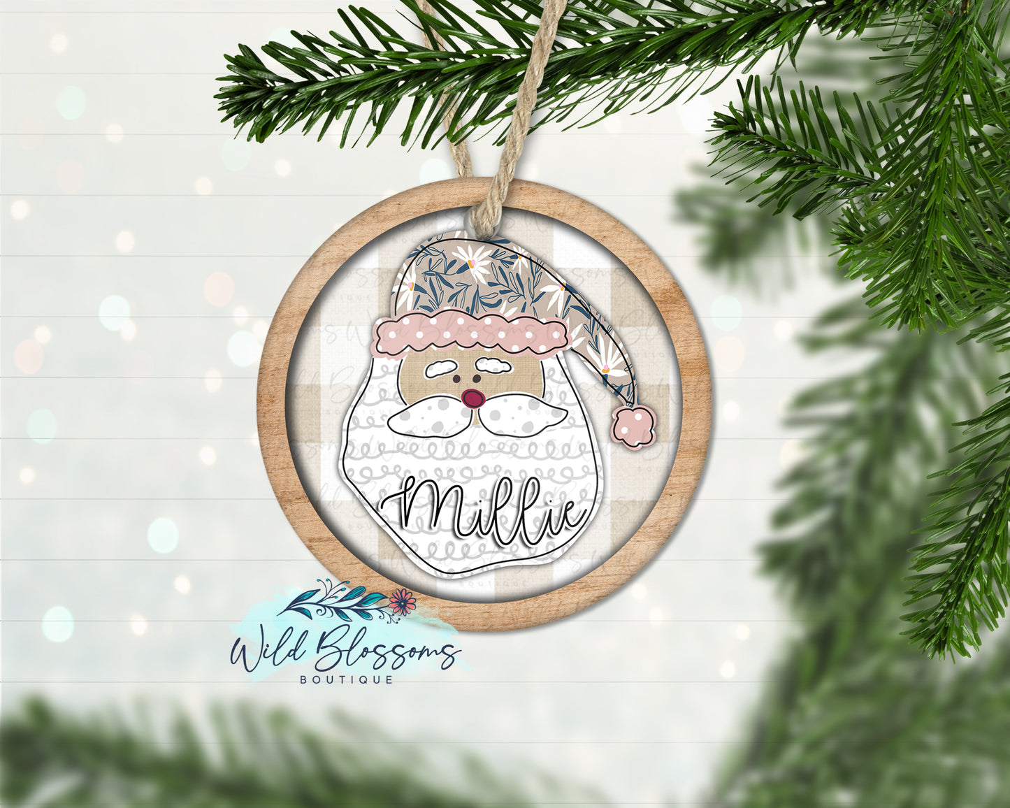 Girl Santa Face Ornament