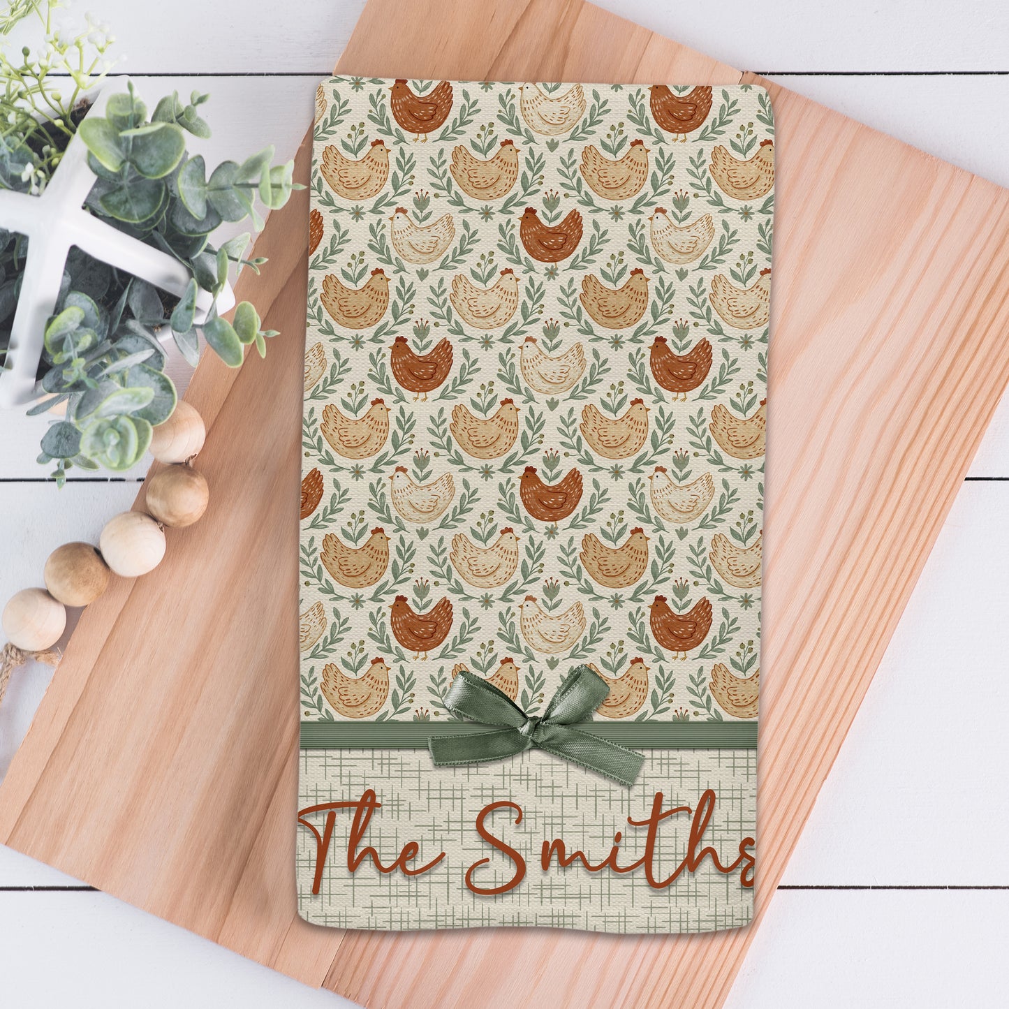 Country Hen Personalized Kitchen Towel