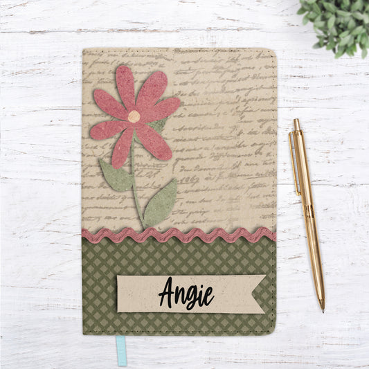 Bright Floral Aqua Sketch Personalized Journal
