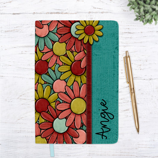 Retro Daisy Floral Personalized Journal