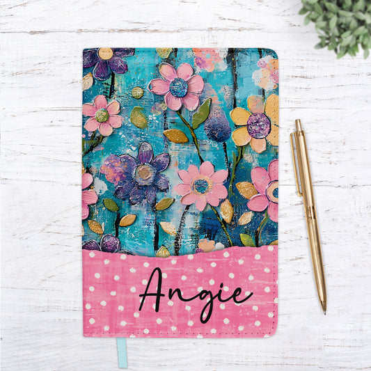 Painted Pink Purple Floral Personalized Journal