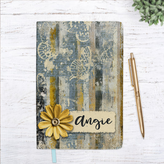 Vintage Blue Butterfly Personalized Journal