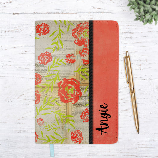 Vintage Coral Rose Personalized Journal