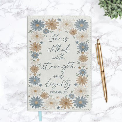 Vintage Daisy Scripture Personalized Journal