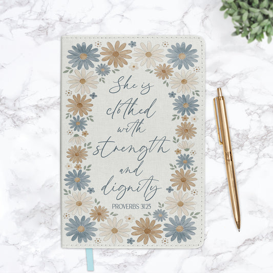 Vintage Daisy Scripture Personalized Journal