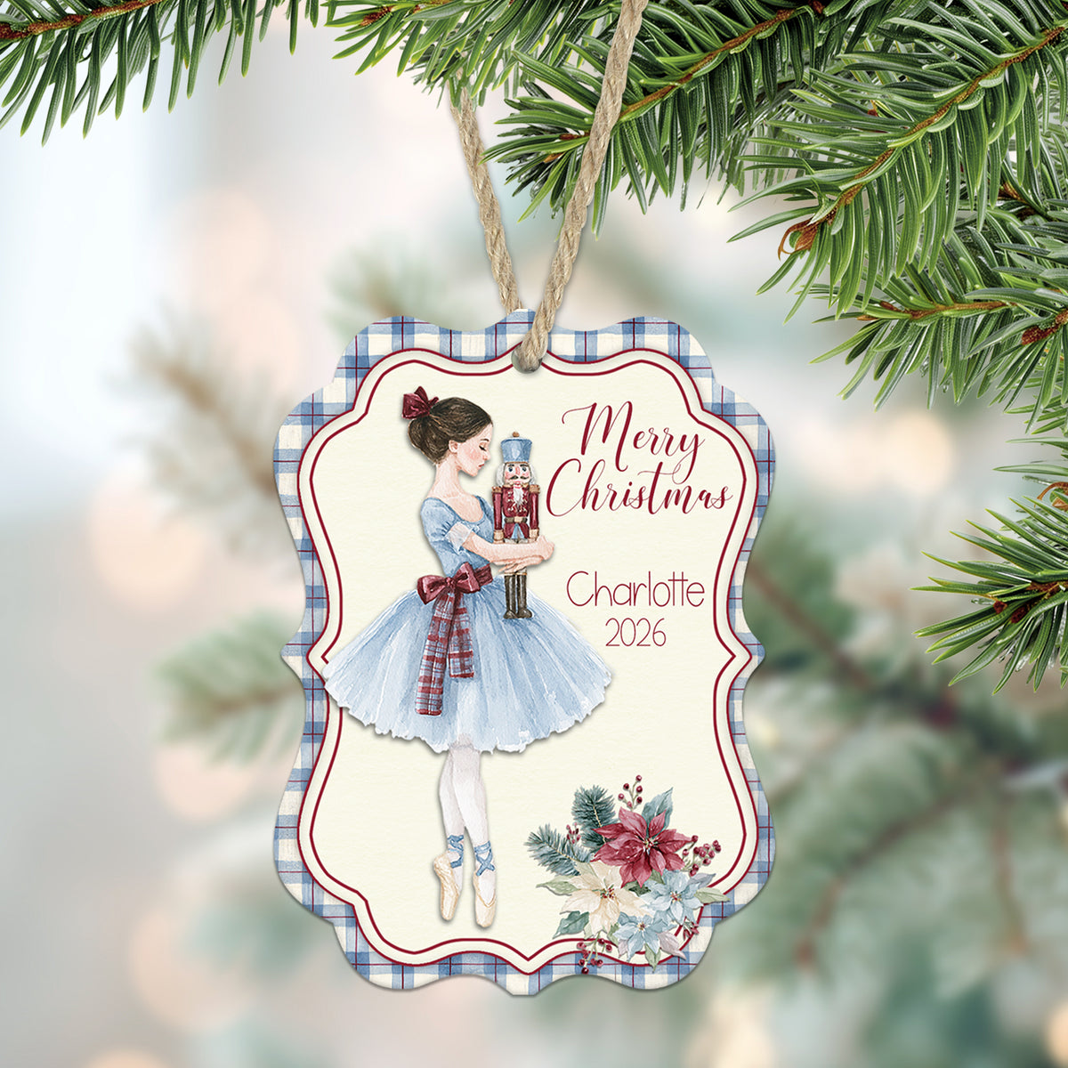 Christmas Ballerina & Nutcracker Personalized Ornament