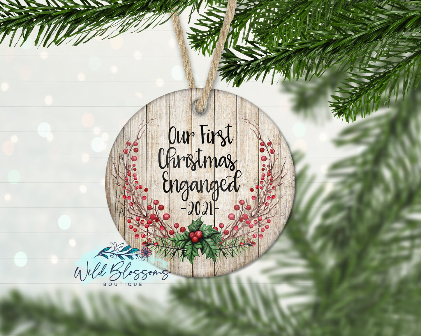 Our First Christmas Engaged Ornament