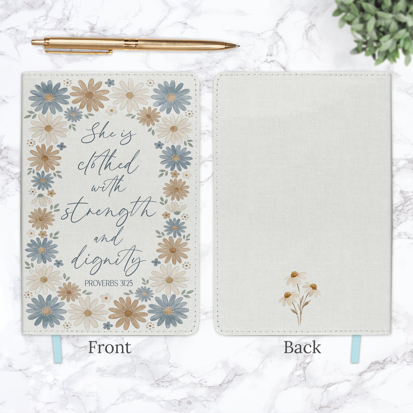 Vintage Daisy Scripture Personalized Journal