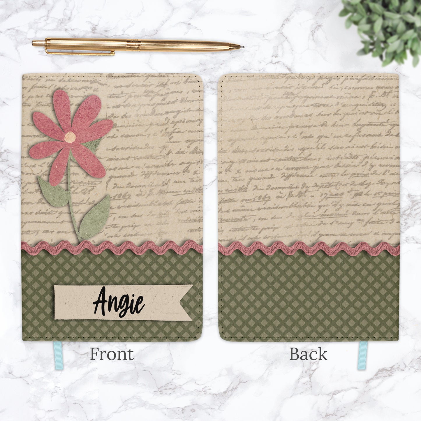 Dusty Rose Vintage Personalized Journal