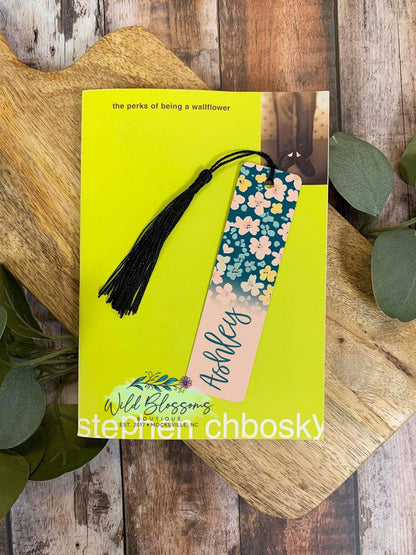 Vintage Wildflower Single Sided Aluminum Personalized Bookmarks - 5 Designs To Choose From