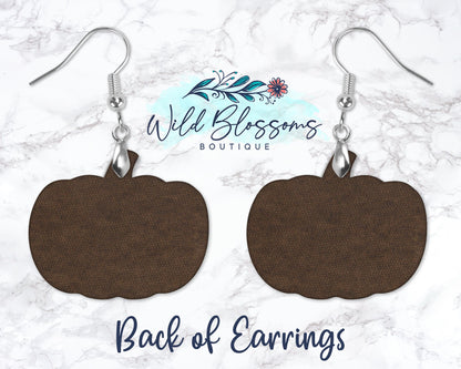 Pink Leopard Print Pumpkin Drop Earrings