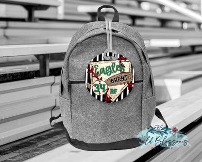 Personalized Team Spirit Baseball Bag Tag