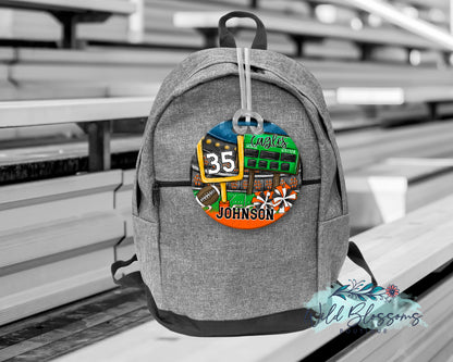 Personalized Team Spirit Football Bag Tag