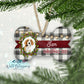 Buffalo Plaid Dog Bone Photo Ornament