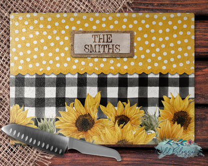 Buffalo Plaid Sunflower And Polka Dot  Menu Dry Erase Board