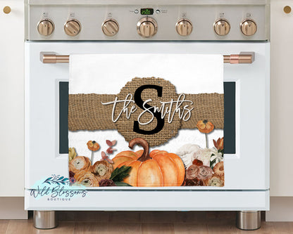 Buffalo Plaid Burlap Fall Floral Glass Cutting Board