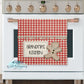 Red Buffalo Plaid Burlap Gingerbread Christmas Personalized Kitchen Towel