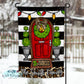 Black And White Striped Christmas Personalized Garden Flag