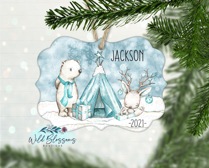 Polar Bear and Teepee Ornament