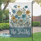 Blue and Yellow Wildflower Personalized Garden Flag