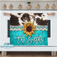Boho Cow Print Personalized Kitchen Towel
