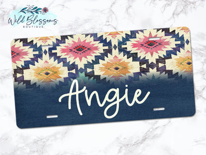 Boho Southwestern Personalized License Plate