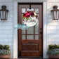 Boho Wooden Burgundy Floral Drop Personalized Round Door Hanger