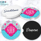 Pink and Blue Floral Polka Dot Personalized Car Coasters