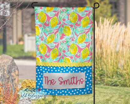 Bright Lemon Polka Dot Personalized Glass Cutting Board