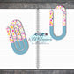 Bright Ditsy Floral and Dusty Blue Paper Clip Bookmark